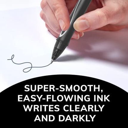 BIC Gel-ocity Quick Dry Black Gel Pens, Medium Point (0.7mm), 12-Count Pack, Retractable Gel Pens With Comfortable Full Grip