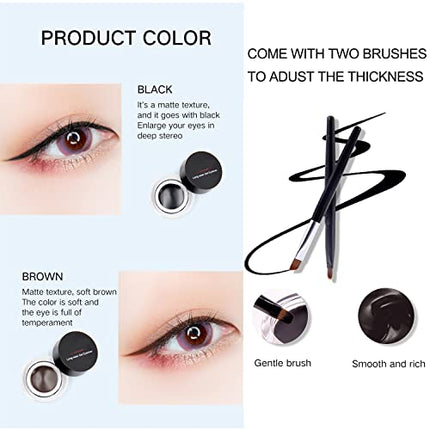 Buy UCANBE 2 in 1 Black and Brown Gel Eyeliner Set, High Pigmented Waterproof Matte Smudge-proof Eye in India.