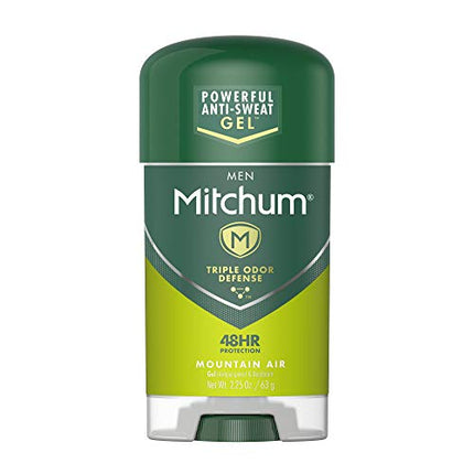 Mitchum Antiperspirant Deodorant Stick for Men, Triple Odor Defense Gel, 48 Hr Protection, Dermatologist Tested, Mountain Air, 2.25 oz