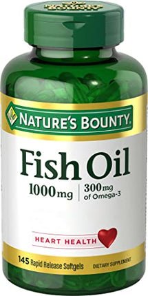 Nature’s Bounty Fish Oil, Supports Heart Health, 1000mg, Rapid Release Softgels, 145 Ct in India