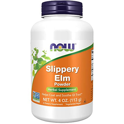 NOW Supplements, Slippery Elm Powder (Ulmus rubra), Non-GMO Project Verified, Herbal Supplement, 4-Ounce