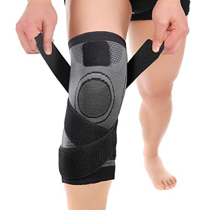 Knee Sleeve, Knee Pads Compression Fit Support -for Joint Pain and Arthritis Relief, Improved Circulation Compression - Wear Anywhere - Single (Black, XXL)