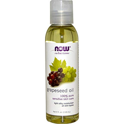 NOW Solutions, Grapeseed Oil, Skin Care for Sensitive Skin, Light Silky Moisturizer for All Skin Types, 4-Ounce in India