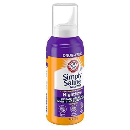ARM & HAMMER Simply Saline Nighttime Nasal Mist 4.6oz- Instant Relief for SEVERE Congestion- One 4.6oz Bottle in India