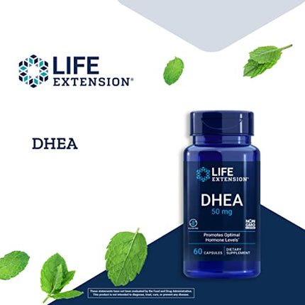 Life Extension DHEA - For Hormone Balance, Immune Support, Anti-Aging, Cardio, Circulatory And Bone and Sexual Health - Dehydroepiandrosterone For Memory Support - Non-GMO - 60 Capsules in India