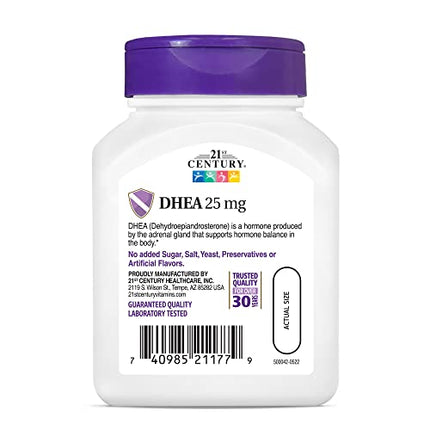 Buy 21st Century DHEA 25 mg Capsules, 90 Count in India India