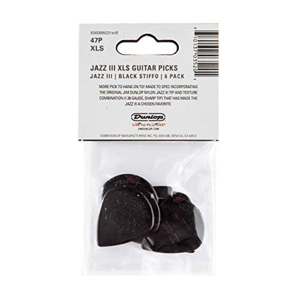 Buy Dunlop Nylon Jazz III XL, Black, 6/Player's Pack in India India