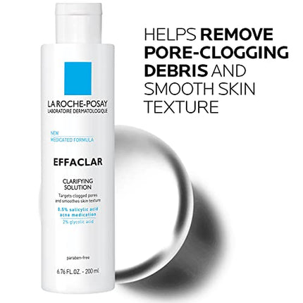 La Roche-Posay Effaclar Clarifying Solution Acne Toner with Salicylic Acid and Glycolic Acid, Gentle Exfoliant to Unclog Pores and Remove Dead Skin Cells , 6.76 Fl Oz (Pack of 1) in India