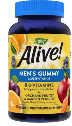 Nature’s Way Alive! Men’s Gummy Multivitamins, High Potency Formula, Supports Whole Body Wellness*, Fruit Flavored, 60 Gummies in India
