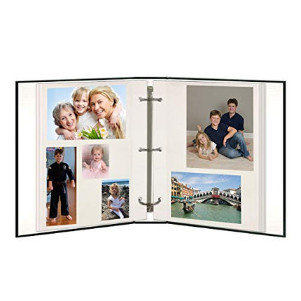 Magnetic Self-Stick 3-Ring Photo Album 100 Pages (50 Sheets), Hunter Green