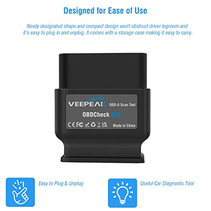 Buy Veepeak OBDCheck BLE Bluetooth OBD II Scanner Auto Diagnostic Scan Tool for iOS & Android in India