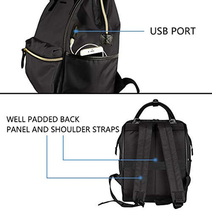 KROSER Laptop Backpack 15.6 Inch Stylish School Backpack Doctor Bag Water Repellent College Casual Daypack with USB Port Travel Business Work Bag for Men/Women-Black in India