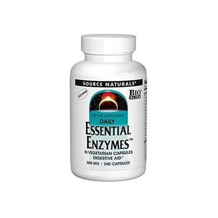 SOURCE NATURALS Essential Enzymes In Vegetarian Capsules, 500 Mg - 240 Capsules