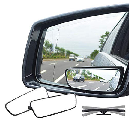 Ampper Rectangle Blind Spot Mirror, 360 Degree HD Glass and ABS Housing Convex Wide Angle Rearview Mirror for Universal Car Fit (Pack of 2) in India