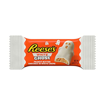 REESE'S White Creme Peanut Butter Snack Size Ghosts Candy, Halloween, 10.2 oz, Bag