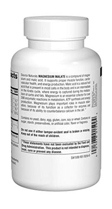 Buy Source Naturals Magnesium Malate 3750 mg Per Serving Essential Magnesium Malic Acid Supplement - 100 Capsules India