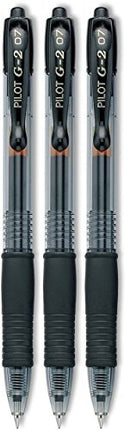 PILOT G2 Premium Refillable & Retractable Rolling Ball Gel Pens, Fine Point, Black Ink, 3-Pack (31123) in India