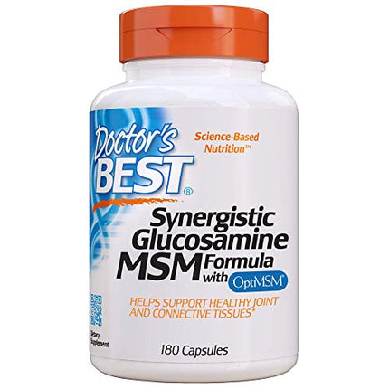 Doctor's Best Synergistic Glucosamine MSM with OptiMSM, Non-GMO, Gluten Free, Soy Free, Joint Support, 180 Caps (DRB-00070) in India
