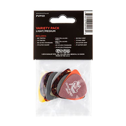 Buy Dunlop Pick Variety Pack, Assorted, Light/Medium, 12/Player's Pack in India India