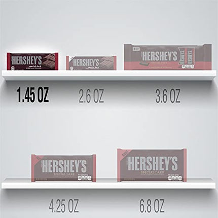HERSHEY'S SPECIAL DARK Mildly Sweet Chocolate Candy, Individually Wrapped, 1.45 oz Bars (36 Ct.)
