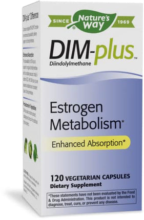 Nature's Way DIM-Plus, DIM Supplement, Supports Balanced Estrogen Metabolism*, Diindolylmethane, 120 Vegetarian Capsules