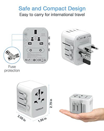 Buy Universal Travel Adapter, TESSAN International Plug Adapter, 5.6A 3 USB C 2 USB A Ports, Power Adapter in India