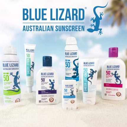 BLUE LIZARD Sensitive Mineral Sunscreen with Zinc Oxide 50+ Water Resistant UVAUVB Protection with Smart Cap Technology Fragrance Free , Sensitve, SPF 50 - - Tube, Unscented, 5 Fl Oz in India