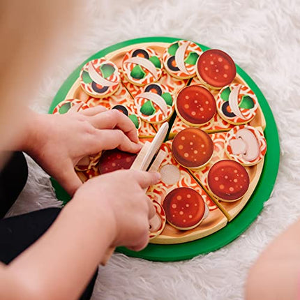 Melissa & Doug Wooden Pizza Play Food Set With 36 Toppings - Pretend Food And Pizza Cutter/ Toy For Kids Ages 3+ in India
