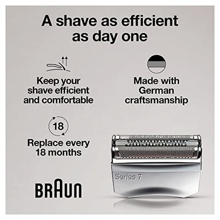 Braun Series 7 70S Electric Shaver Head Replacement, Compatible with Series 7 Shavers: 720cc, 730cc, 735s, 750cc, 760cc, 790cc, and 795cc