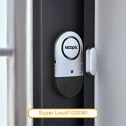 Door Window Alarm 2 Pack Noopel Home Security Magnetic Sensor Burglar Anti-theft 120DB Alarm with Batteries included - DIY Easy to Install (2)