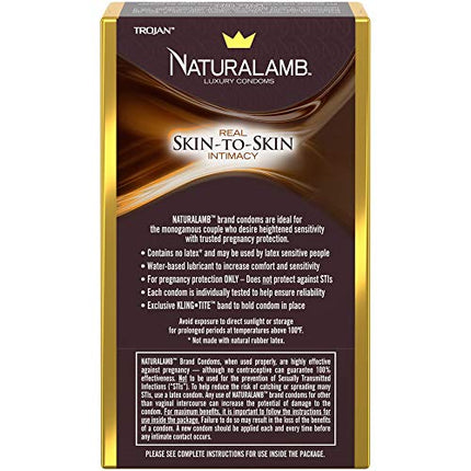 TROJAN NaturaLamb Luxury Latex-Free Condoms, 10 Count