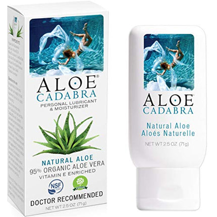 Aloe Cadabra Organic Water Based Personal Lubricant and Natural Vaginal Moisturizer, Natural 2.5 Ounce