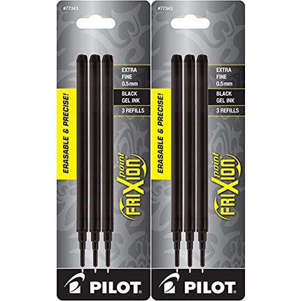 Buy Pilot FriXion Point Erasable Gel Ink Refills, Extra Fine Point, 0.5mm, Black Ink, 6 Refills India
