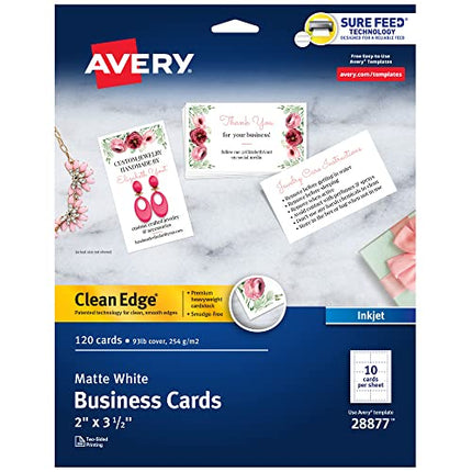 Avery Clean Edge White Business cards