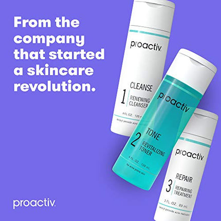Proactiv Acne Cleanser - Benzoyl Peroxide Face Wash and Acne Treatment - Daily Facial Cleanser and Hyularonic Acid Moisturizer with Exfoliating Beads - 60 Day Supply, 4 Oz