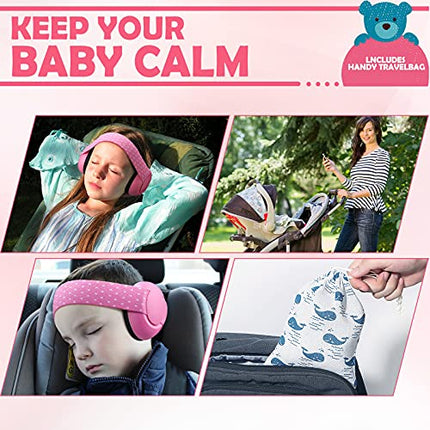 3 - 24 Months Baby Ear Protection Headphones Infant Noise Reduction Earmuffs for Toddler Kids Comfy Adjustable Noise Cancelling Newborn Ear Muffs Prevent Hearing Loss with a Cloth Bag (Pink)