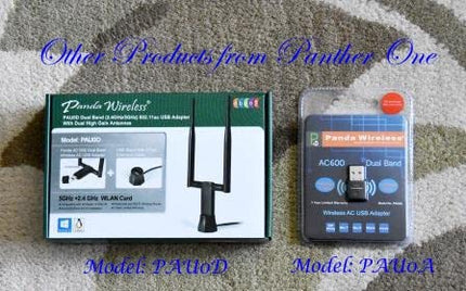 Panda Wireless PAU09 N600 Dual Band (2.4GHz and 5GHz) Wireless N USB Adapter W/ Dual 5dBi Antennas - Windows XP/Vista/7/8/8.1/10/11, Mint, Ubuntu, openSUSE, Fedora, Centos, Kali Linux and Raspbian