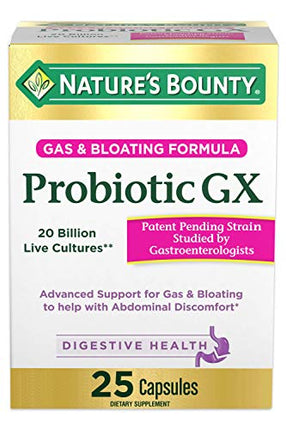 Probiotic, for Occasional Gas and Bloating Dietary Formula by Nature's Bounty, Dietary Supplement, Helps with Abdominal Discomfort, Promotes Digestive Health, 25 Capsules in India