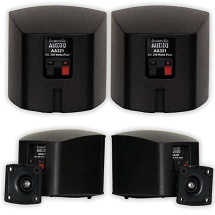 Buy Acoustic Audio AA321B Mountable Indoor Speakers 400 Watts Black Bookshelf Pair in India India