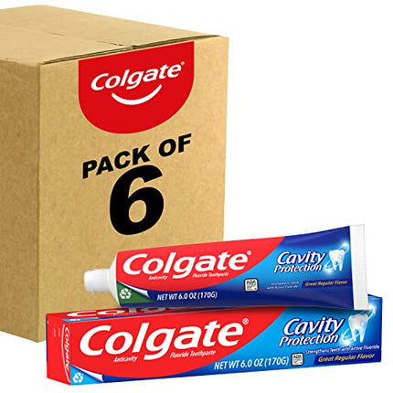 Colgate Cavity Protection Toothpaste with Fluoride, Great Regular Flavor, 6 Ounce (Pack of 6) in India