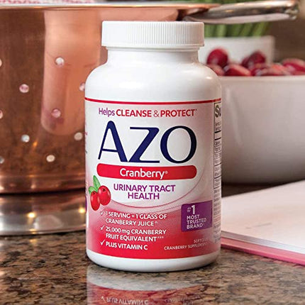 AZO Cranberry Urinary Tract Health Supplement, 1 Serving = 1 Glass of Cranberry Juice, Sugar Free Cranberry Pills, Non-GMO 100 Softgels in India