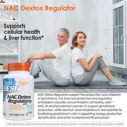 Buy Doctor's  Nac Detox Regulators with seleno excell, Non-GMO, Vegetarian, Gluten&Soy Free, 180 Veggie Caps, 180Count India