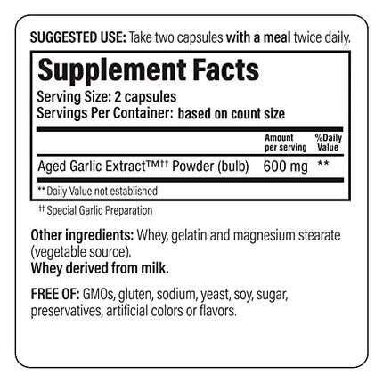 Kyolic Aged Garlic Extract Formula 100, Original Cardiovascular, 300 Capsules (Packaging May Vary)