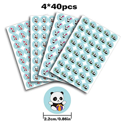 Panda Round Candy Sticker - Zoo or Safari Theme Baby Shower or Birthday Party Favors Sticker Labels Fit Chocolate Candy (160 Pieces