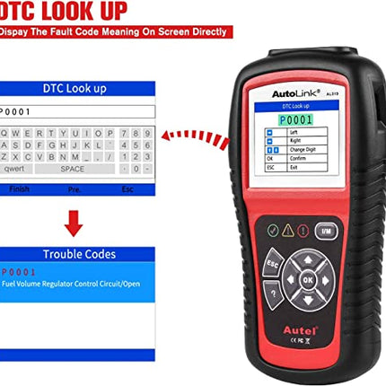 Autel AutoLink AL519 Car OBD2 Scanner, Classic Enhanced Mode 6 Engine Fault Code Reader OBDII CAN Diagnostic Scan Tool, One-Click Smog Check, DTC Lookup, Upgraded of AL319, Lifetime Free Update in India