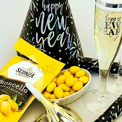 Lemoncello Chocolate Covered Almonds - By Sconza - Roasted Almond Covered in White Chocolate and Lemon Creme Candy |5 Oz | Gift Snack