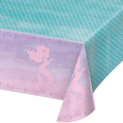 Creative Converting PLASTIC TABLECOVER ALL OVER PRINT, 54" X 102", 0.01x102x54inc, IRIDESCENT