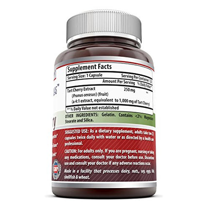 Amazing Formulas Tart Cherry Extract Capsules (Non-GMO,Gluten Free) - Antioxidant Support - Promotes Joint Health & a Proper Uric Acid Level Balance (1000 Mg, 120 Count)