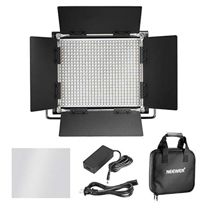 Neewer Professional Metal Bi-Color LED Video Light for Studio, YouTube, Product Photography, Video Shooting, Durable Metal Frame, Dimmable 660 Beads, with U Bracket and Barndoor, 3200-5600K, CRI 96+