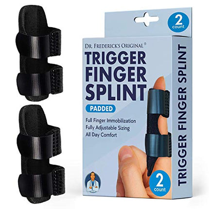 Dr. Frederick's Original Trigger Finger Splint - 2 Pieces - Doctor-Developed Design Fits Index Finger - Middle Finger - Ring Finger